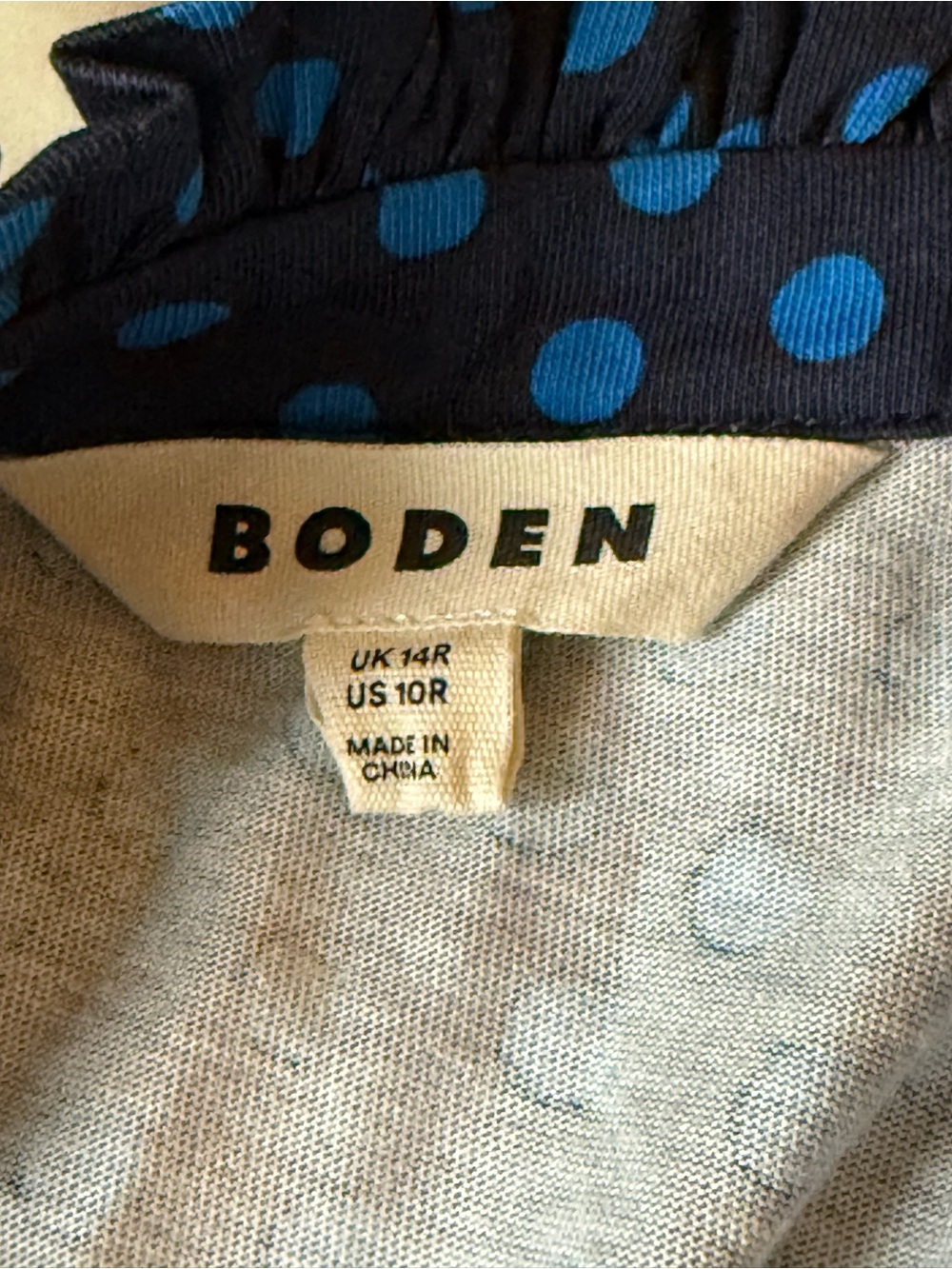 Boden Dress Womens 10R Blue Polka Dot Willow Frill Short Ruffle Belt - Picture 12 of 14